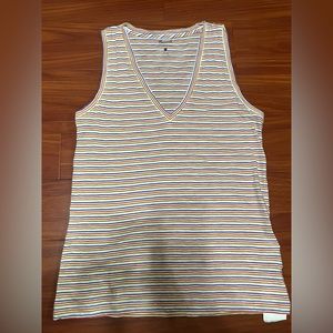 Madewell Multi Color stripe V neck tank in S